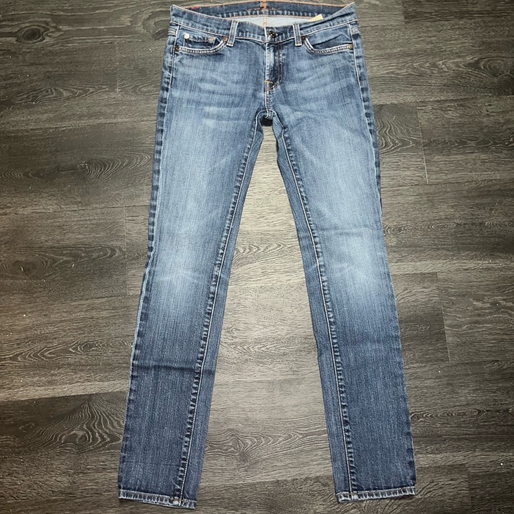 7 For all Mankind Denim Blue Jeans Size 28 Skinny/Straight leg